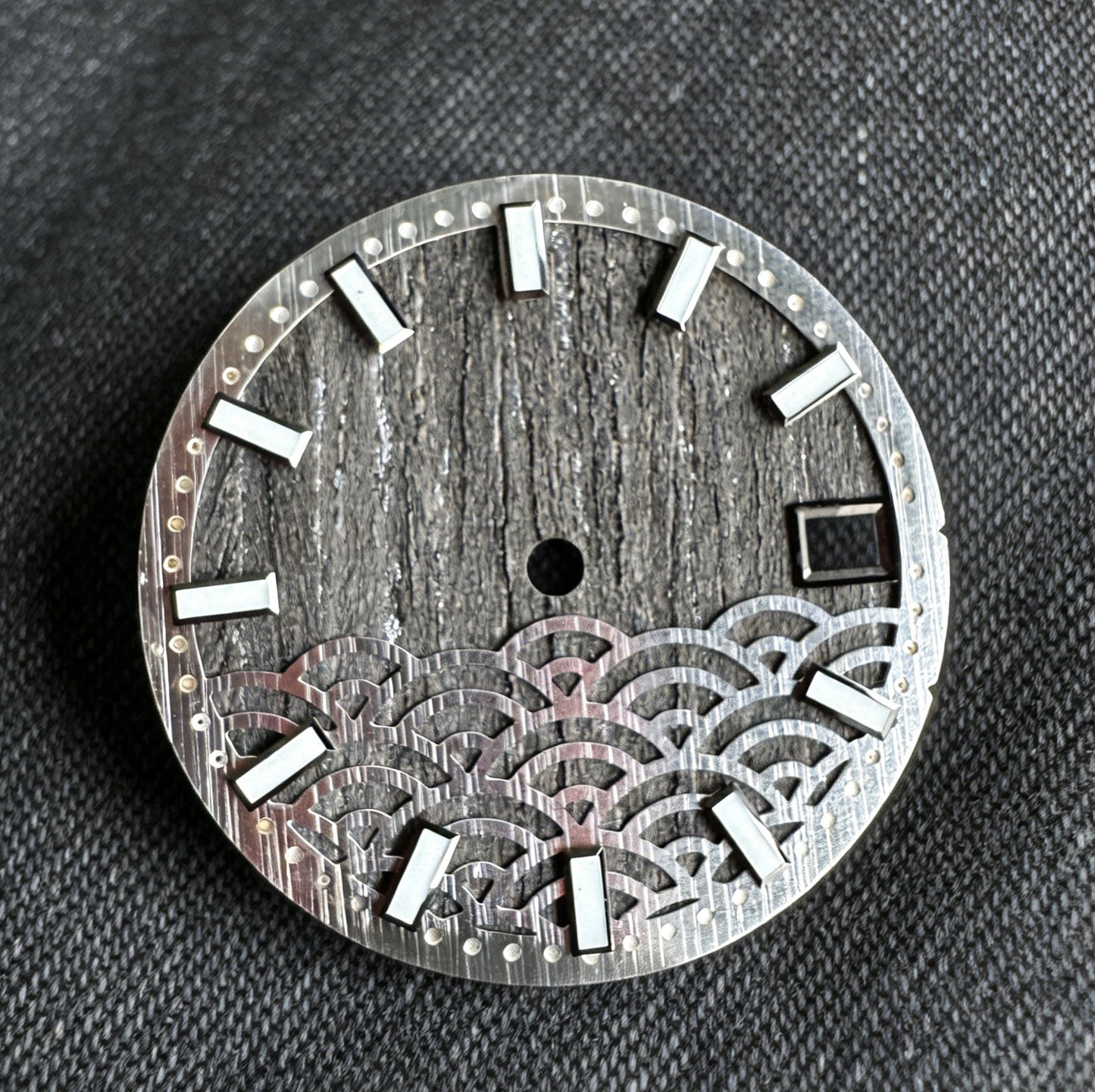 Dial Maker - Natural Wooden / Seigaiha Wave Dial for NH35 Movement Custom Mod