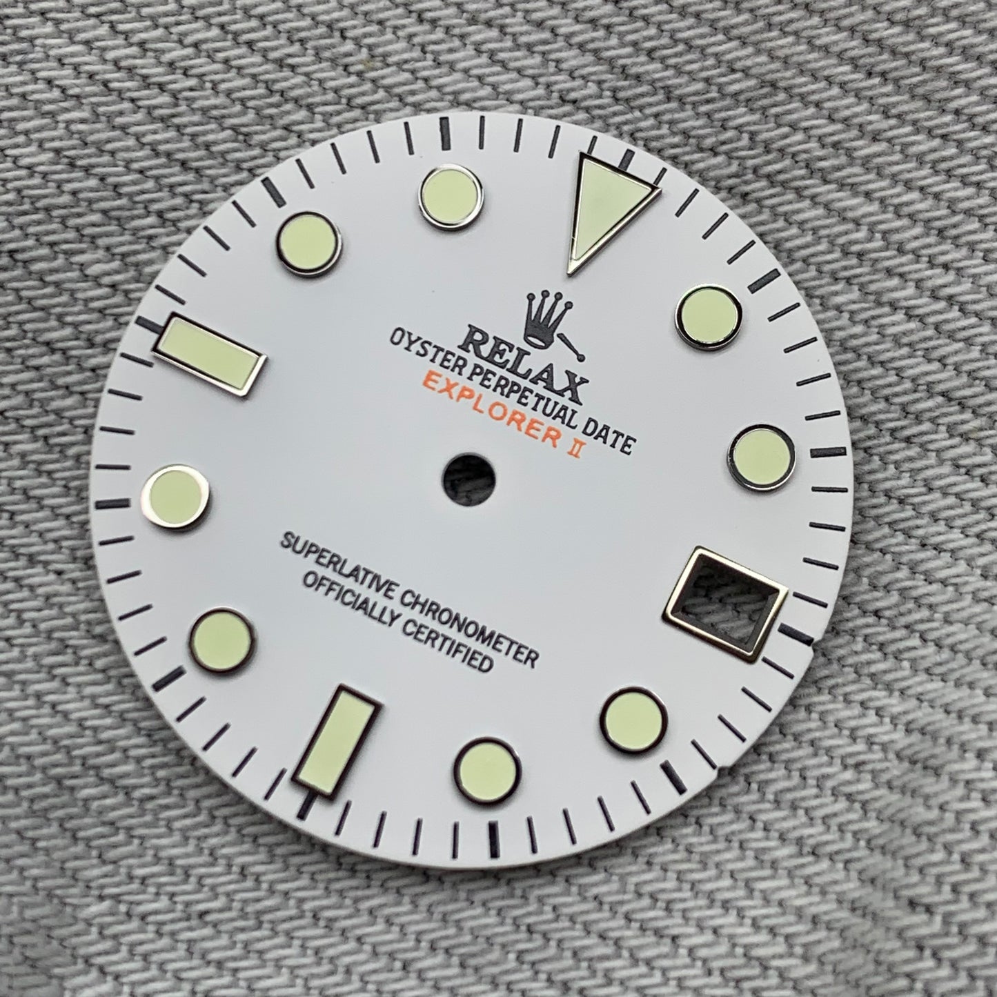 Dial Maker - Matte White Explorer II Relax Dial for seiko mod NH34
