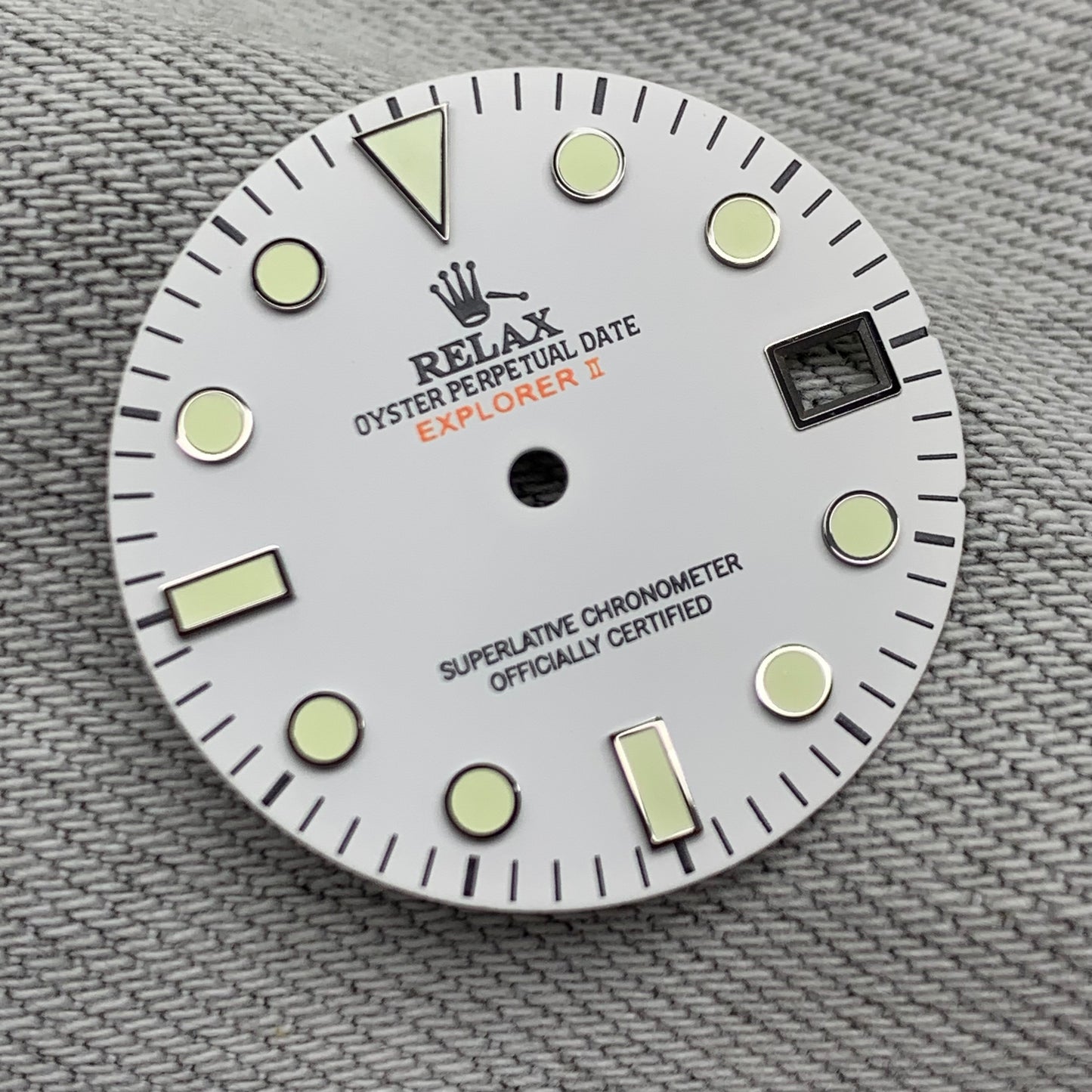 Dial Maker - Matte White Explorer II Relax Dial for seiko mod NH34