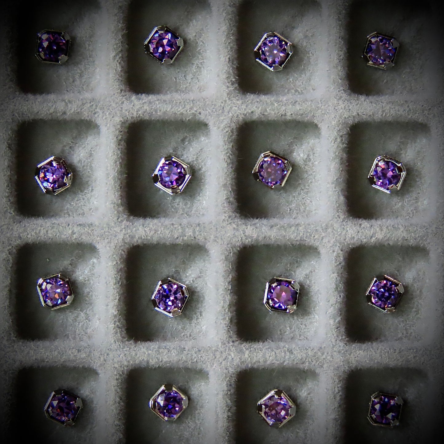 Dial maker - Purple Sunburst dial with white Gemstone