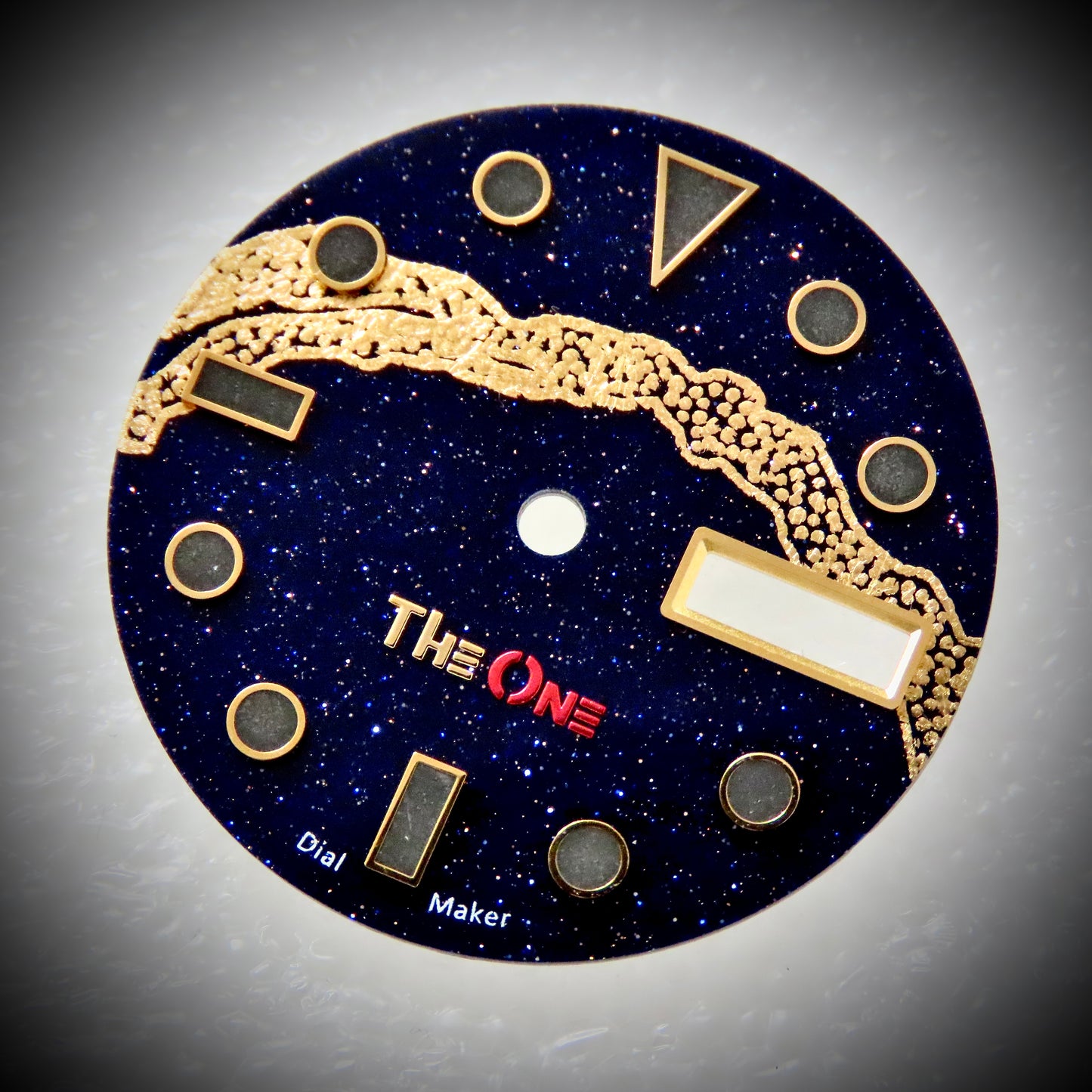 Dial maker - Blue gold Stone dial With Gold leaf For Seiko mod