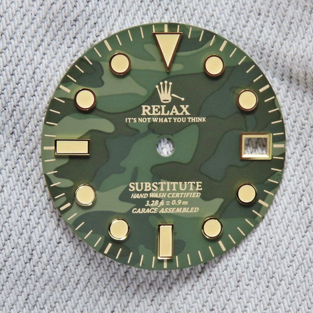 Dial Maker - Relax Dial Green Camou Dial for seiko mod