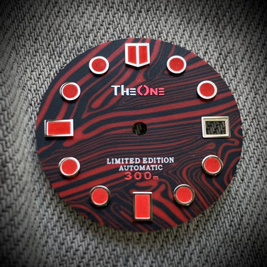 Dial maker - Black / Red Forged Carbon Fiber Dial