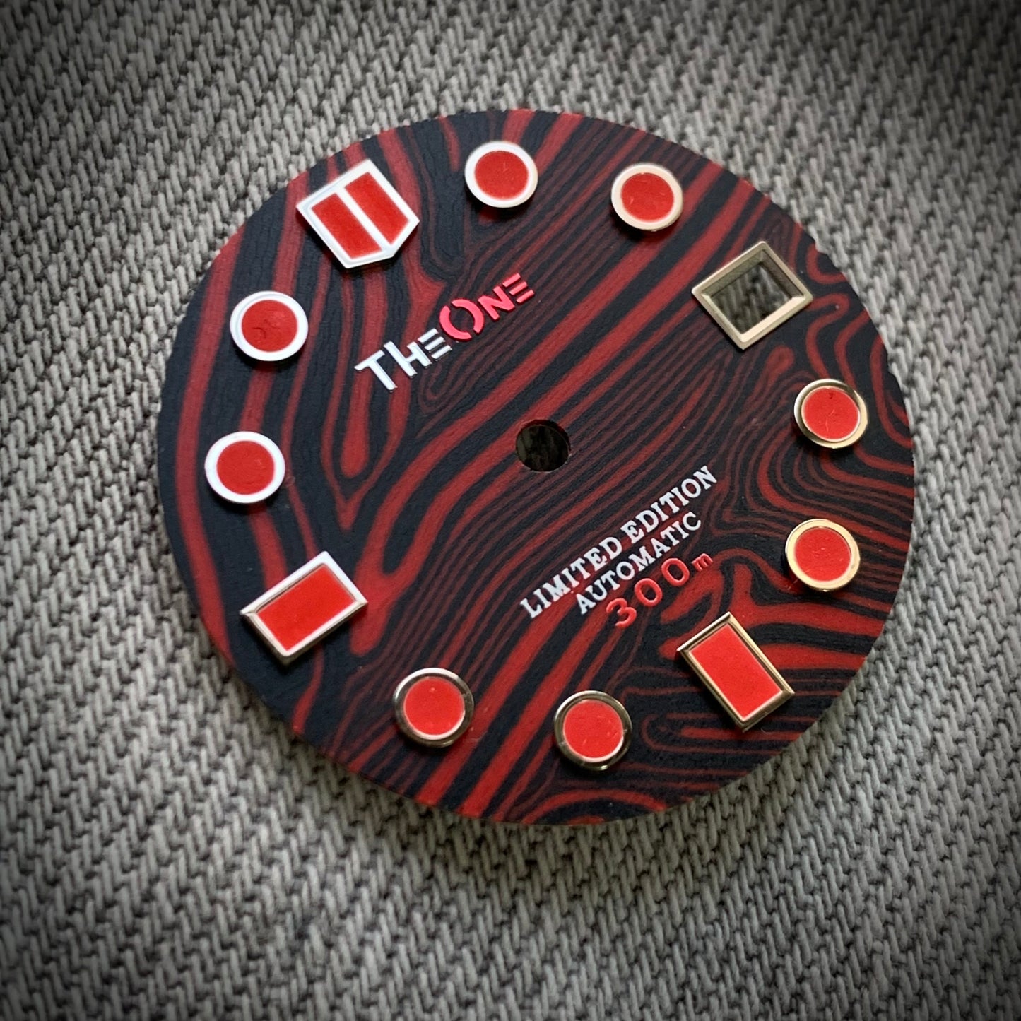 Dial maker - Black / Red Forged Carbon Fiber Dial