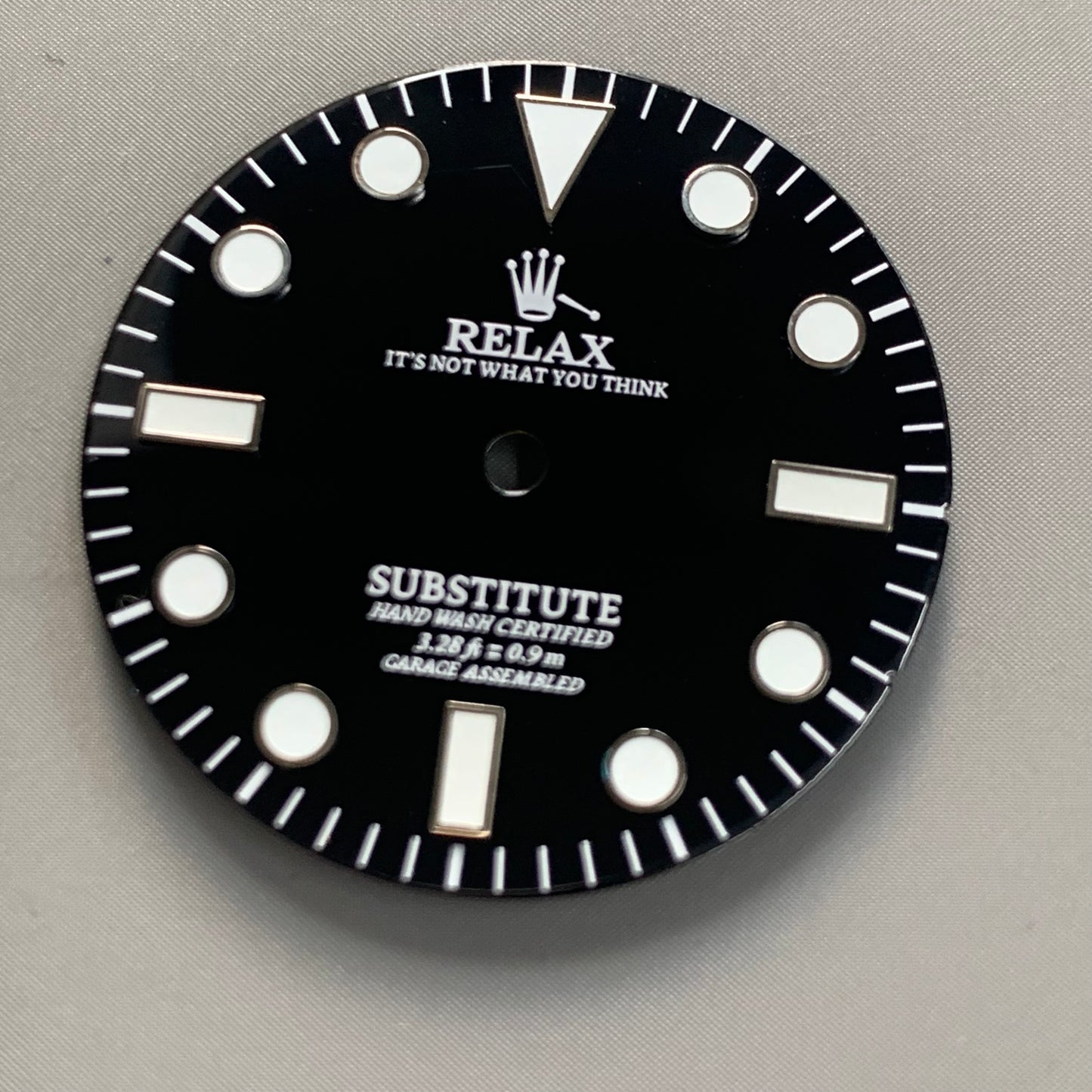 Dial Maker - Black Enamel Relax Dial NO DATE