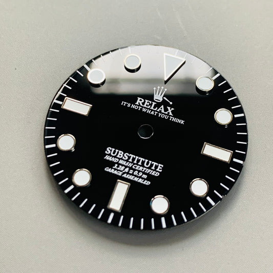 Dial Maker - Black Enamel Relax Dial NO DATE