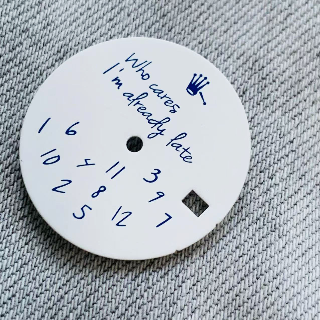 Dial Maker - Relax dial Matte White with Blue text