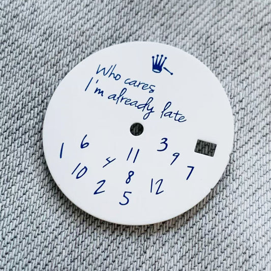 Dial Maker - Relax dial Matte White with Blue text