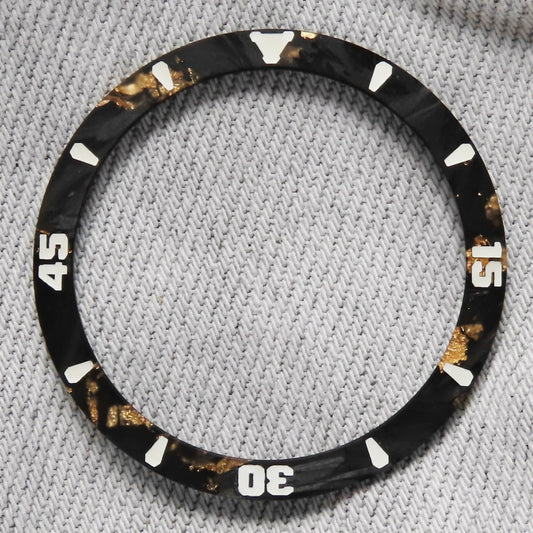 Dial Maker - Sloped Gold Leaf Forge Carbon Bezel Insert for Seiko SKX007