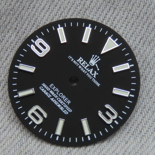 Dial Maker - Matte Black Relax Dial , Explorer Dial, BGW9 lume