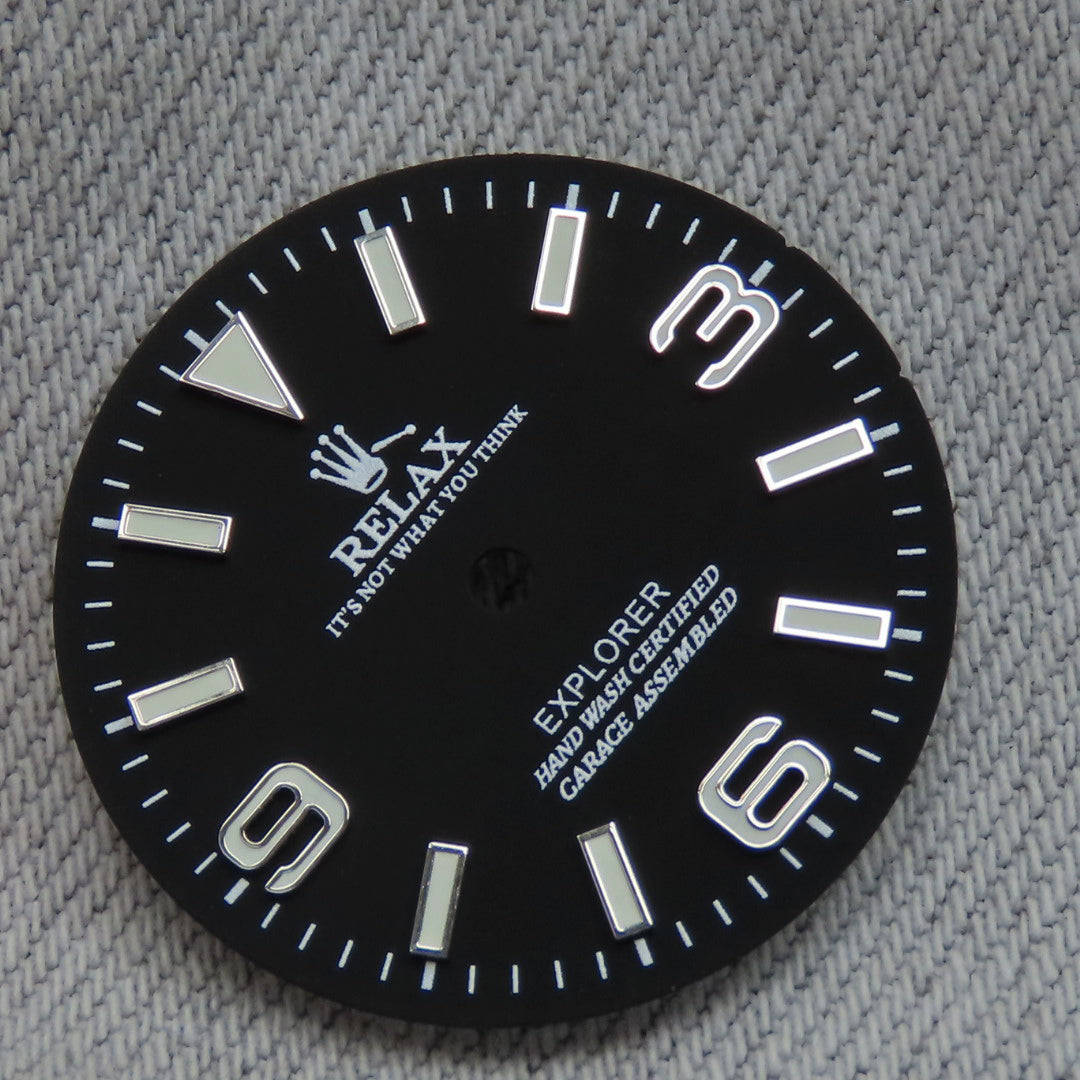 Dial Maker - Matte Black Relax Dial , Explorer Dial, BGW9 lume