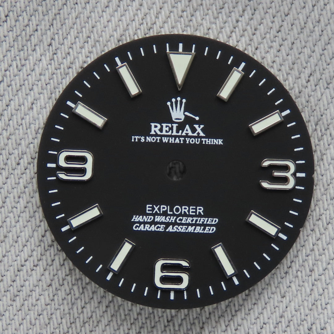 Dial Maker - Matte Black Relax Dial , Explorer Dial, BGW9 lume