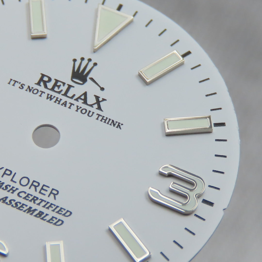 Dial Maker - Matte white Relax Dial , Explorer Dial, BGW9 lume