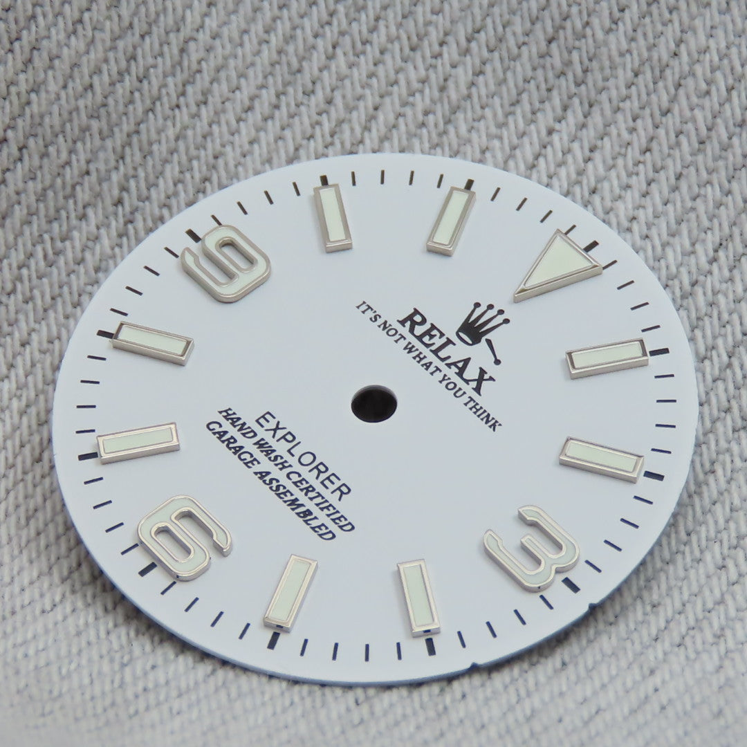 Dial Maker - Matte white Relax Dial , Explorer Dial, BGW9 lume