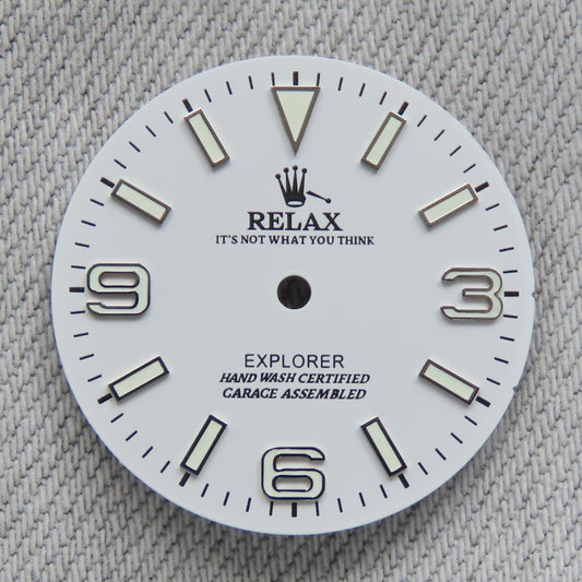 Dial Maker - Matte white Relax Dial , Explorer Dial, BGW9 lume