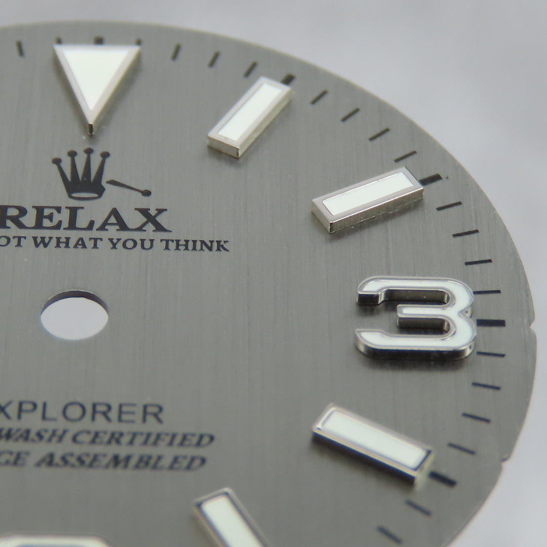 Dial Maker - Grey Brushed Relax Dial , Explorer Dial, BGW9 lume