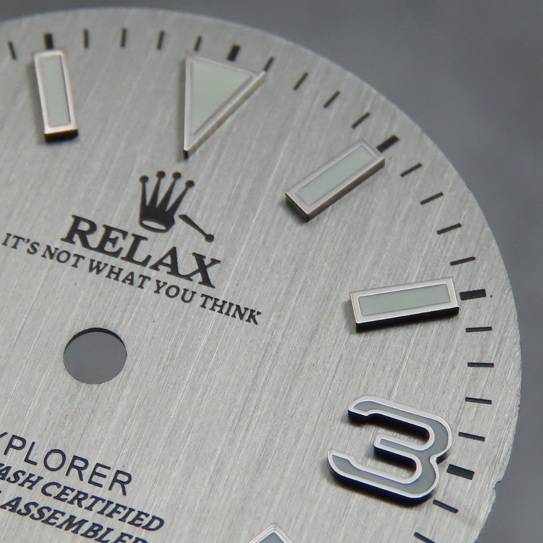 Dial Maker - Grey Brushed Relax Dial , Explorer Dial, BGW9 lume