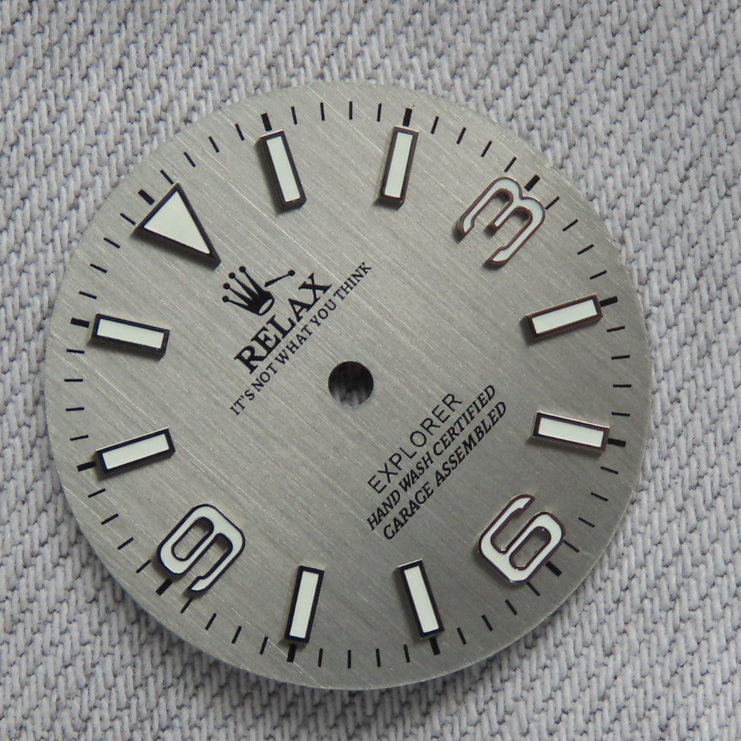 Dial Maker - Grey Brushed Relax Dial , Explorer Dial, BGW9 lume