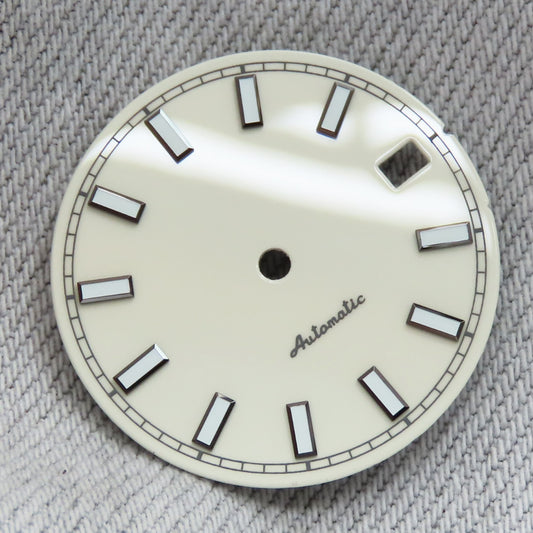 Dial maker - Beige Enamel Dial for Seiko mod