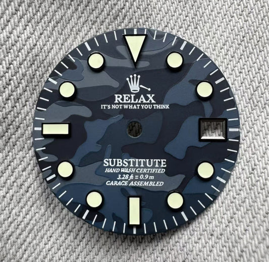 Dial Maker - Relax Dial Dark Blue Camou Dial for seiko mod
