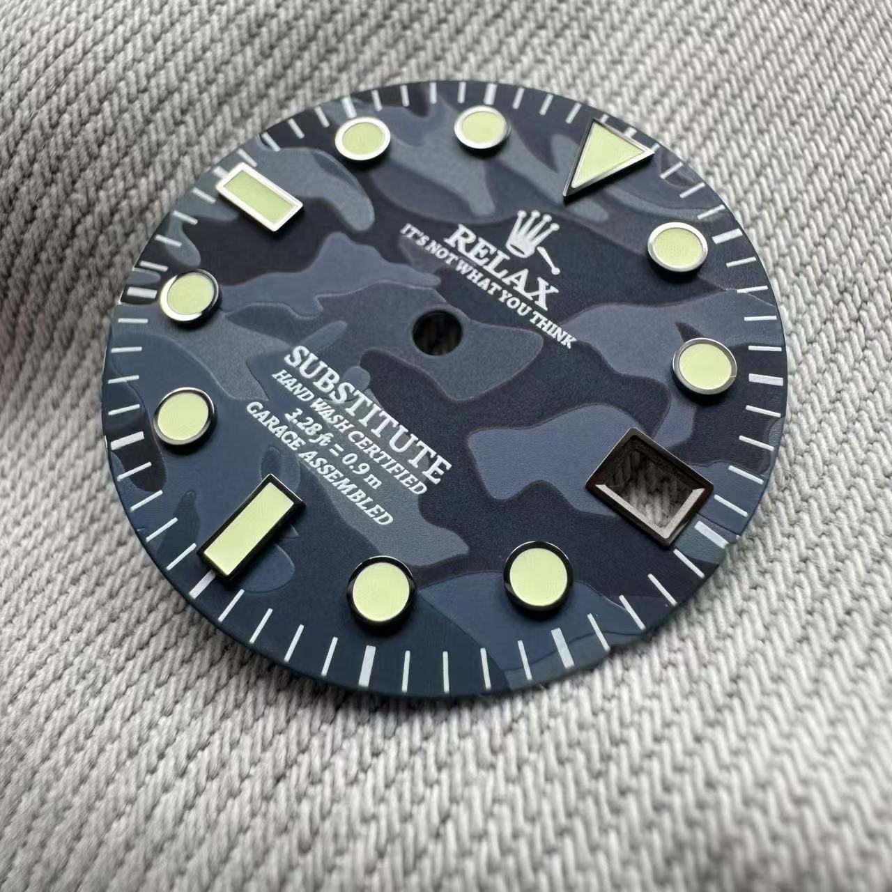 Dial Maker - Relax Dial Dark Blue Camou Dial for seiko mod