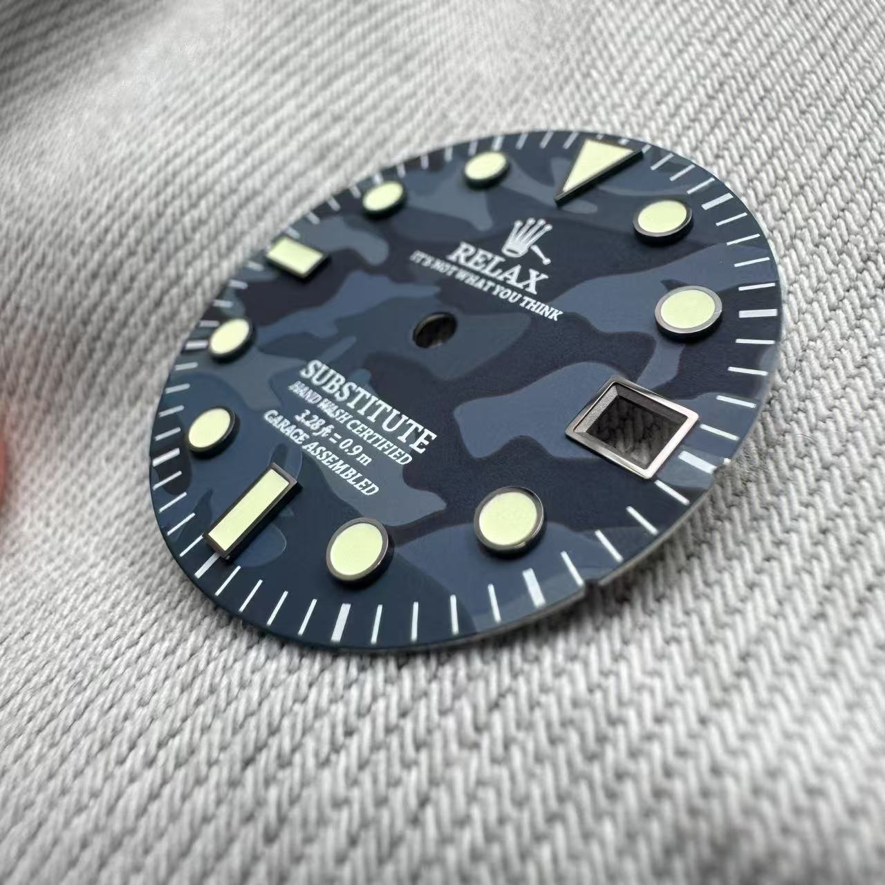 Dial Maker - Relax Dial Dark Blue Camou Dial for seiko mod