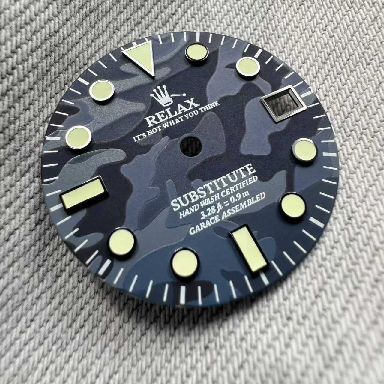Dial Maker - Relax Dial Dark Blue Camou Dial for seiko mod
