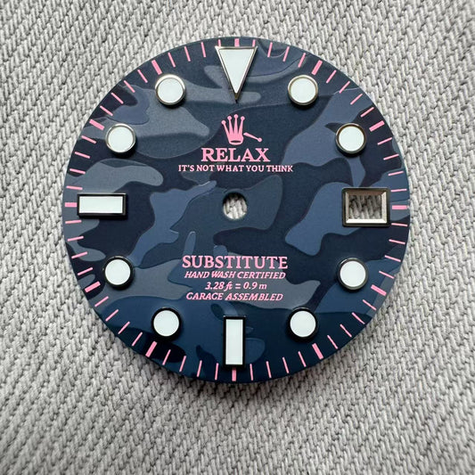 Dial Maker - Relax Dial Dark Blue Camou Dial for seiko mod
