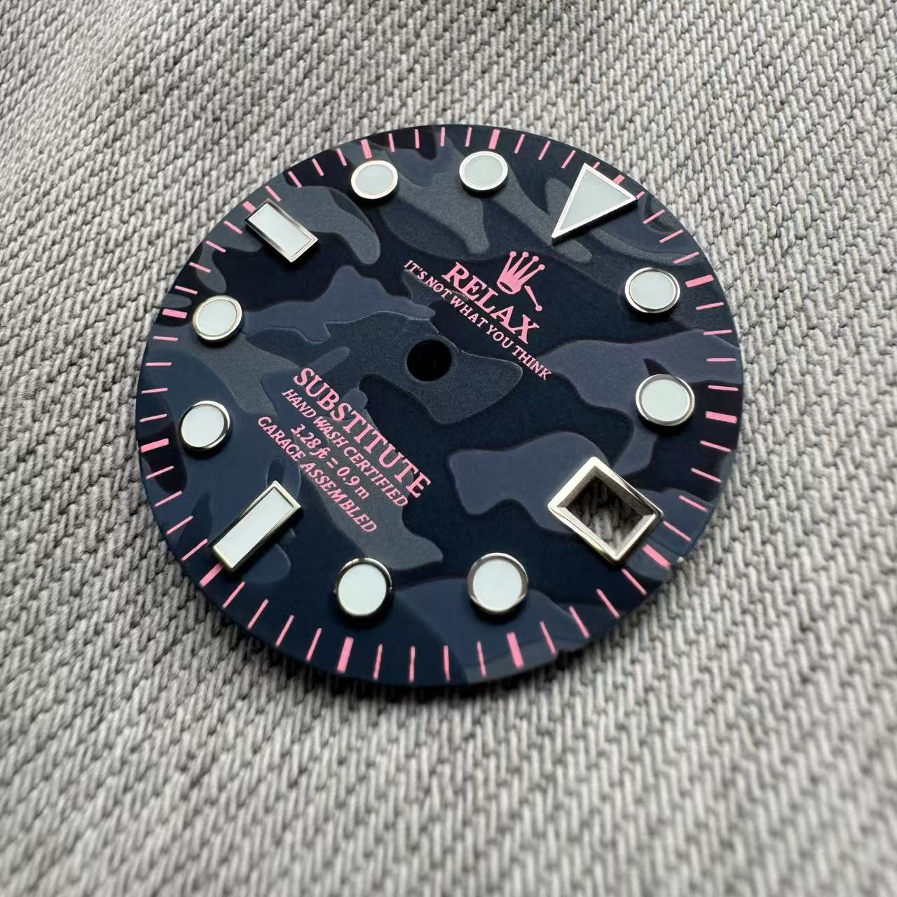 Dial Maker - Relax Dial Dark Blue Camou Dial for seiko mod