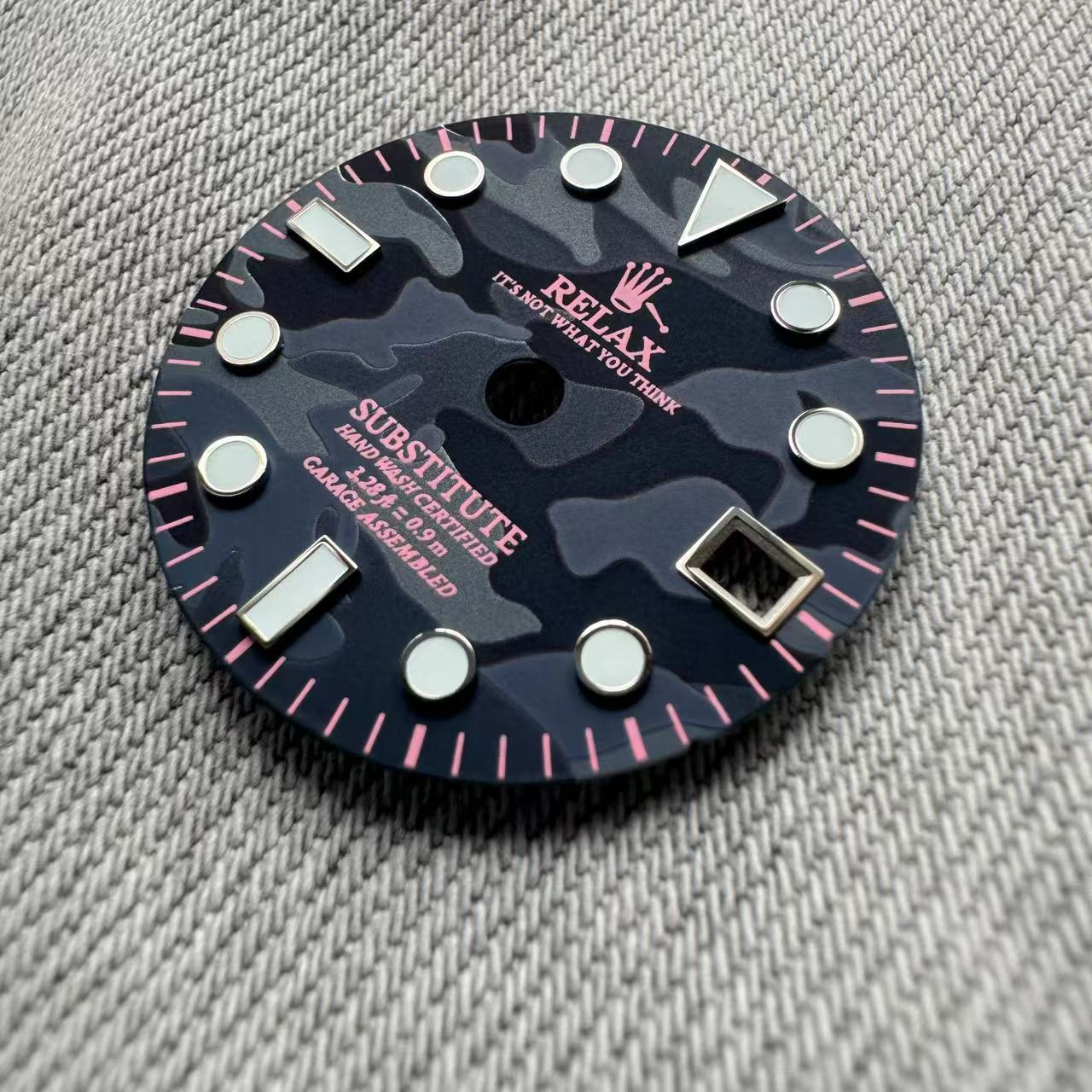 Dial Maker - Relax Dial Dark Blue Camou Dial for seiko mod