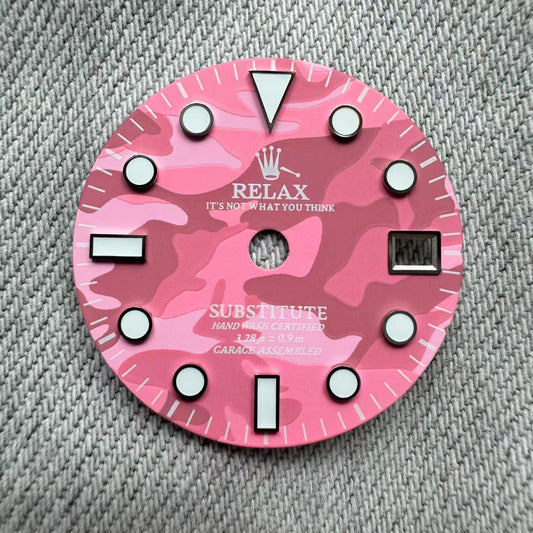 Dial Maker - Relax Dial Pink Camou Dial for seiko mod