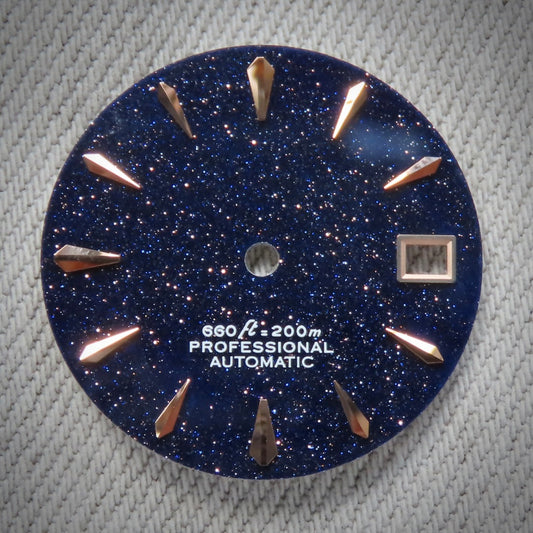 Dial maker - Blue gold Stone dial With Rose gold Indices For Seiko