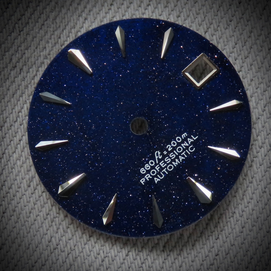 Dial maker - Blue gold Stone dial With Silver Indices For Seiko