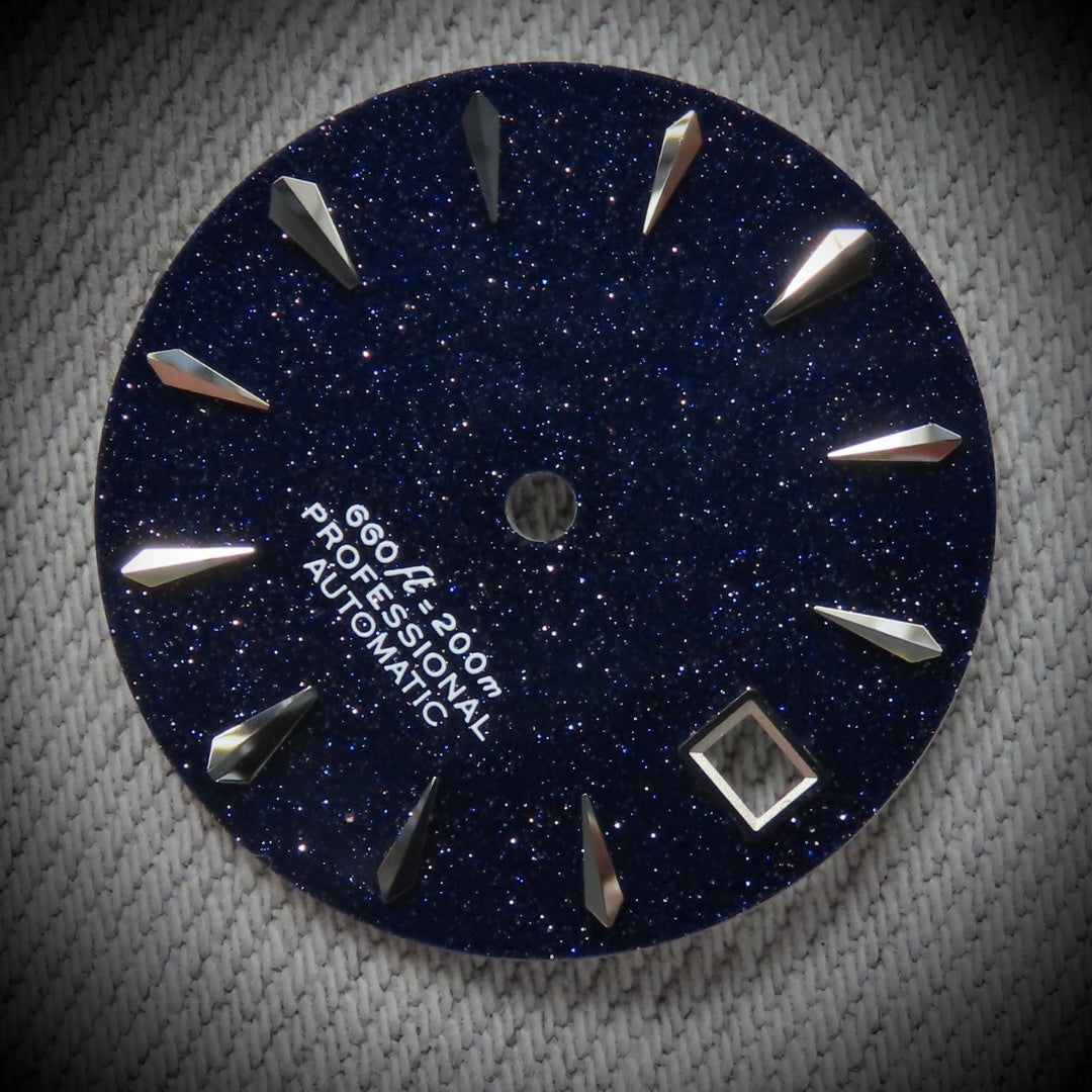Dial maker - Blue gold Stone dial With Silver Indices For Seiko