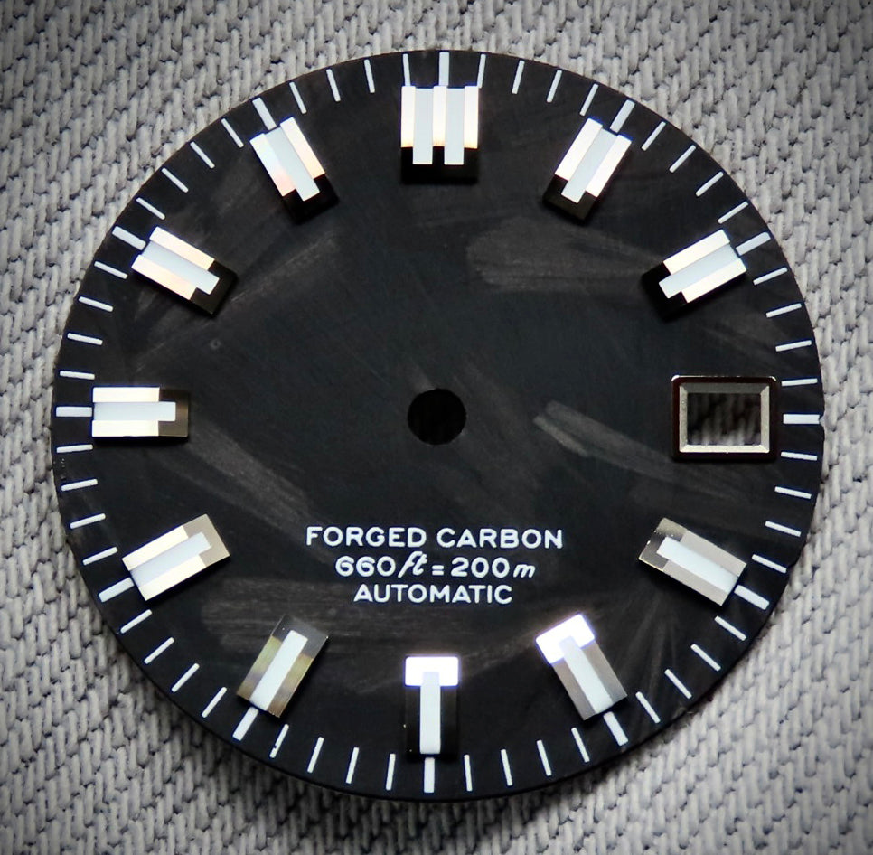 Dial Maker - Black Forged Carbon Dial For Seiko Mod