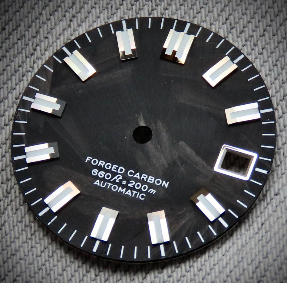 Dial Maker - Black Forged Carbon Dial For Seiko Mod
