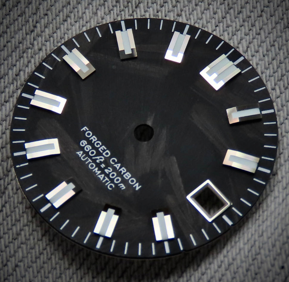 Dial Maker - Black Forged Carbon Dial For Seiko Mod