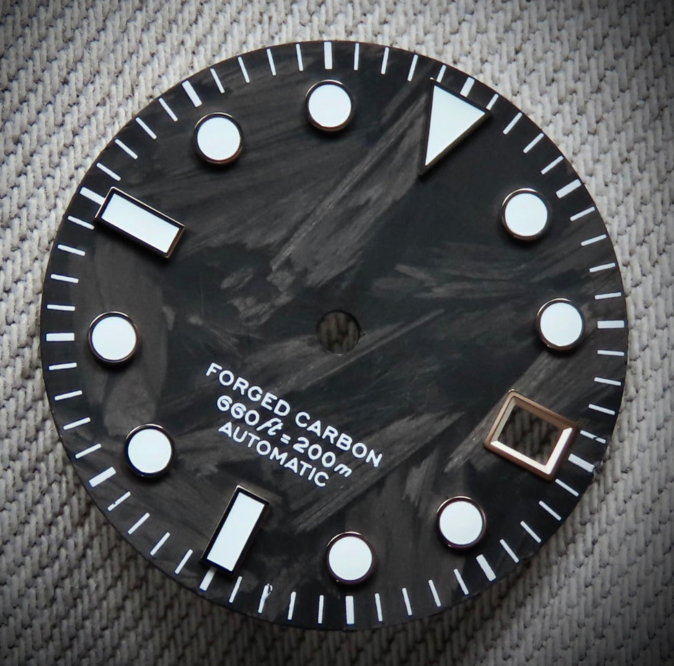 Dial Maker - Black Forged Carbon Dial For Seiko Mod