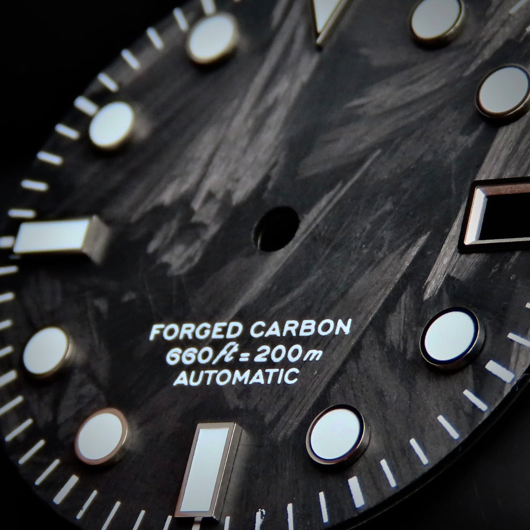 Dial Maker - Black Forged Carbon Dial For Seiko Mod