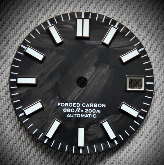 Dial Maker - Black Forged Carbon Dial For Seiko Mod
