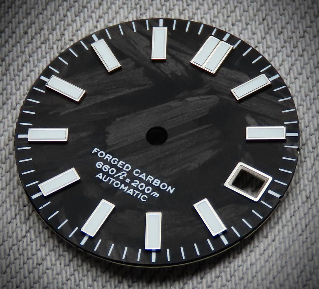 Dial Maker - Black Forged Carbon Dial For Seiko Mod