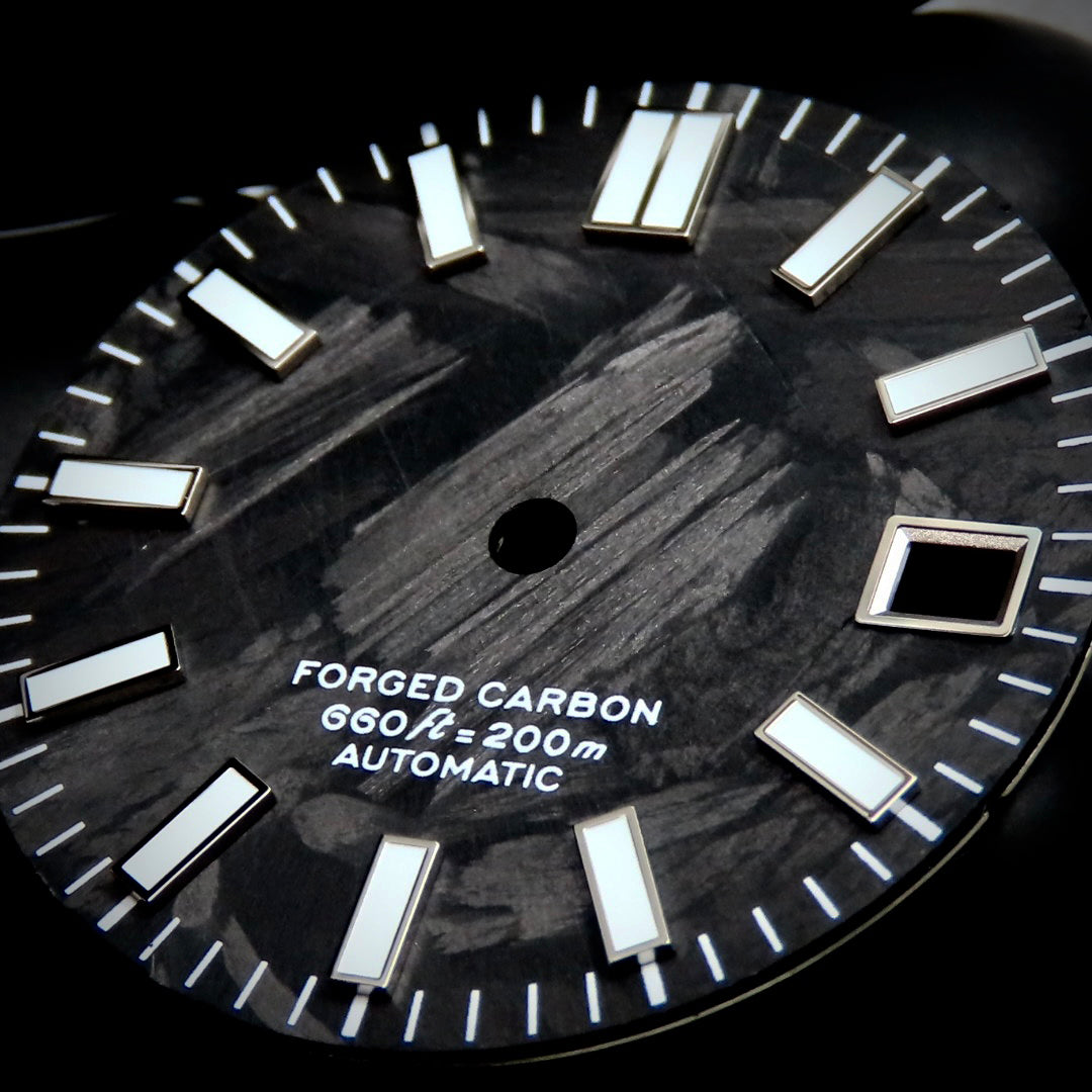 Dial Maker - Black Forged Carbon Dial For Seiko Mod
