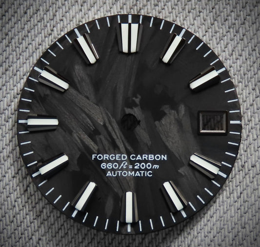 Dial Maker - Black Forged Carbon Dial For Seiko Mod