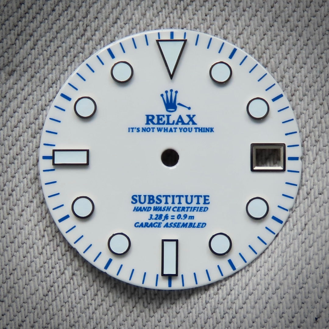 Dial Maker - White Enamel Relax Dial For Seiko MOD