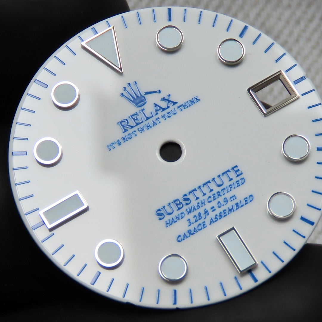 Dial Maker - White Enamel Relax Dial For Seiko MOD