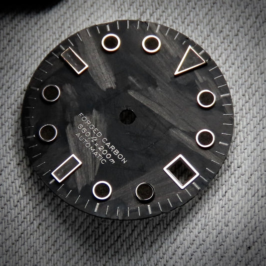 Dial Maker - Black Forged Carbon Dial For Seiko Mod