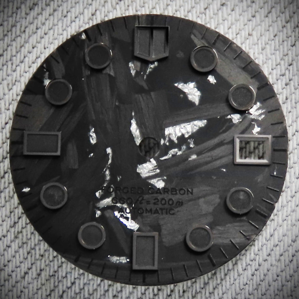 Dial Maker - Black Forged Carbon With Silver Leaf Dial For Seiko Mod