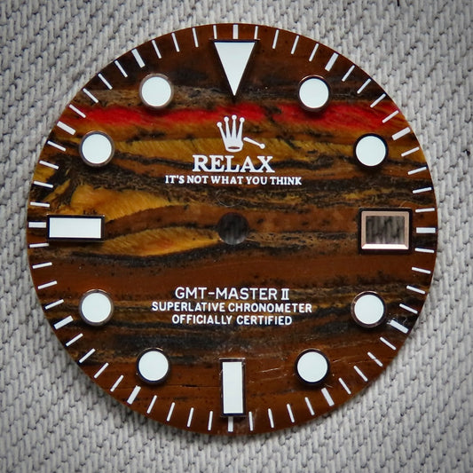 Dial Maker - GMT Relax Tiger’s Iron Stone Dial for seiko mod