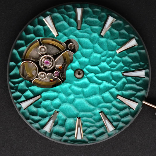 Dial Maker -Hammered Pattern Gradient Green Dial For Seiko Mod NH38