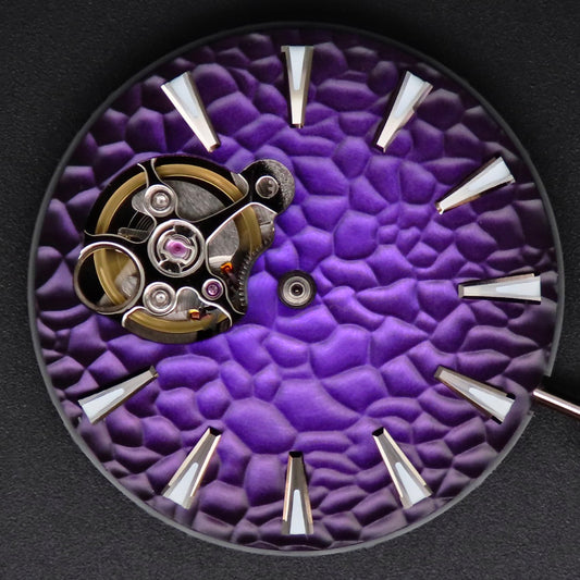 Dial Maker -Hammered Pattern Gradient Purple Dial For Seiko Mod NH38